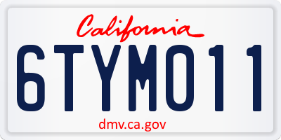 CA license plate 6TYM011