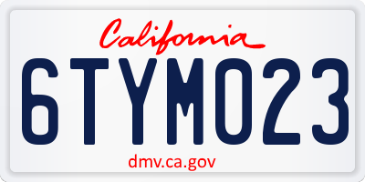 CA license plate 6TYM023