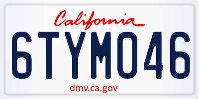 CA license plate 6TYM046