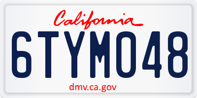 CA license plate 6TYM048