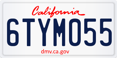 CA license plate 6TYM055