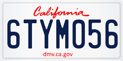 CA license plate 6TYM056