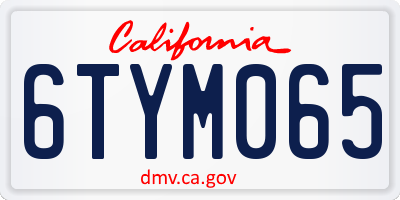 CA license plate 6TYM065