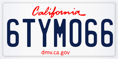 CA license plate 6TYM066