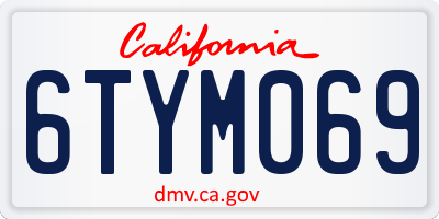 CA license plate 6TYM069
