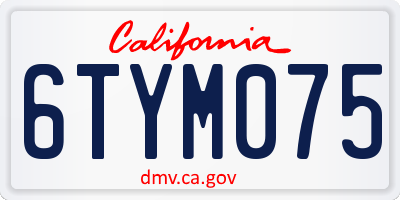 CA license plate 6TYM075