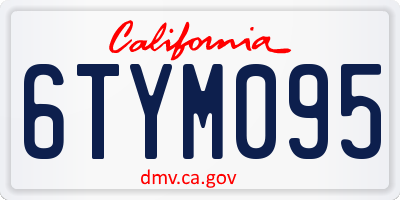 CA license plate 6TYM095