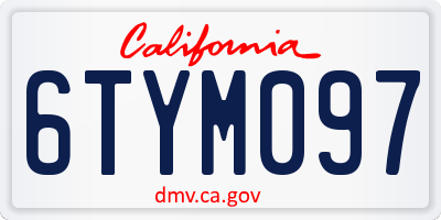 CA license plate 6TYM097