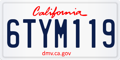 CA license plate 6TYM119
