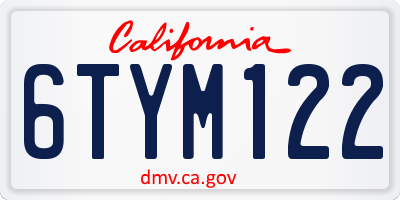 CA license plate 6TYM122