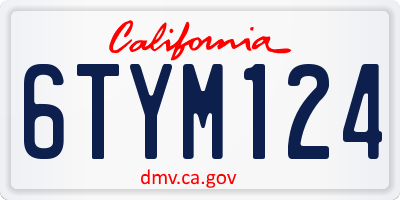 CA license plate 6TYM124