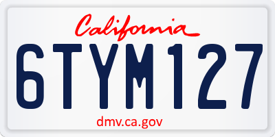 CA license plate 6TYM127