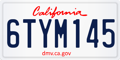 CA license plate 6TYM145