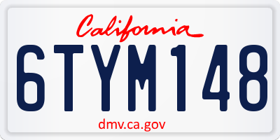 CA license plate 6TYM148