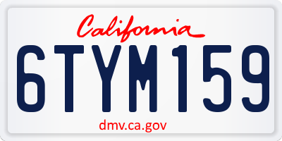 CA license plate 6TYM159