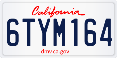 CA license plate 6TYM164
