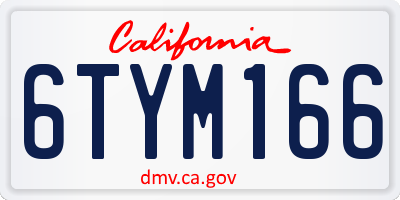CA license plate 6TYM166