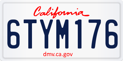 CA license plate 6TYM176