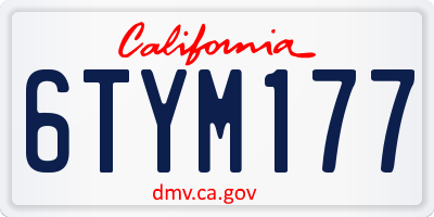 CA license plate 6TYM177