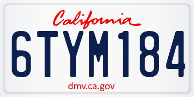 CA license plate 6TYM184