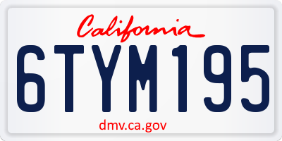 CA license plate 6TYM195