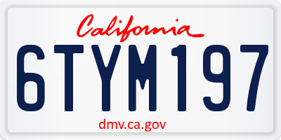 CA license plate 6TYM197