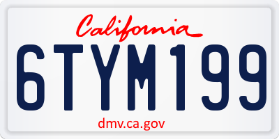 CA license plate 6TYM199
