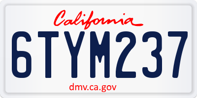 CA license plate 6TYM237