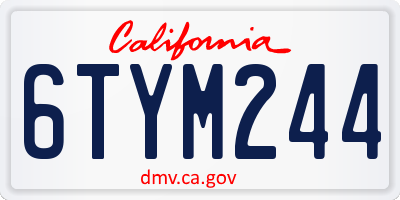 CA license plate 6TYM244