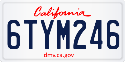 CA license plate 6TYM246