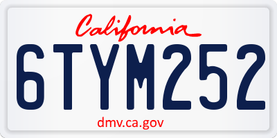 CA license plate 6TYM252