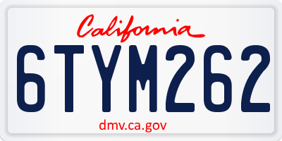 CA license plate 6TYM262