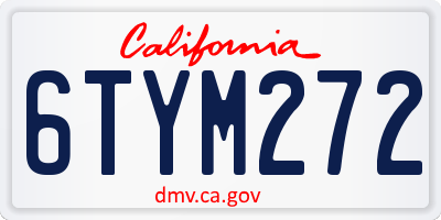 CA license plate 6TYM272