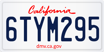 CA license plate 6TYM295