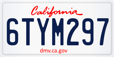 CA license plate 6TYM297