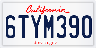 CA license plate 6TYM390