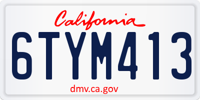 CA license plate 6TYM413