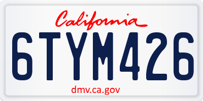 CA license plate 6TYM426