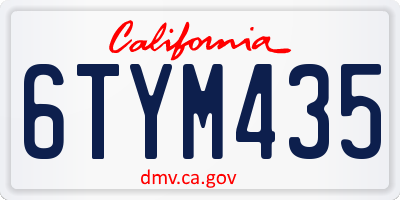 CA license plate 6TYM435