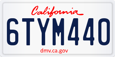 CA license plate 6TYM440