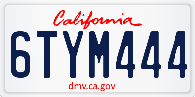 CA license plate 6TYM444