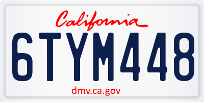 CA license plate 6TYM448