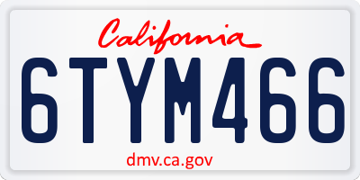 CA license plate 6TYM466