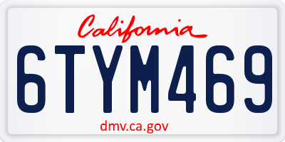 CA license plate 6TYM469