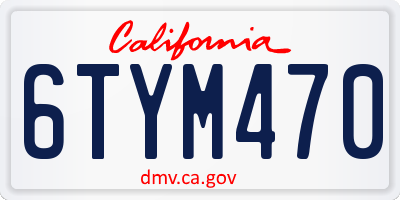 CA license plate 6TYM470