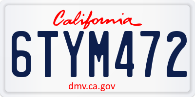CA license plate 6TYM472
