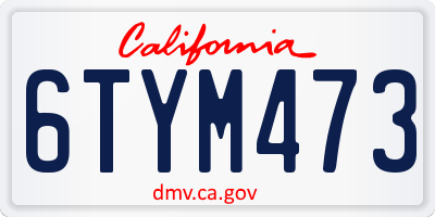 CA license plate 6TYM473