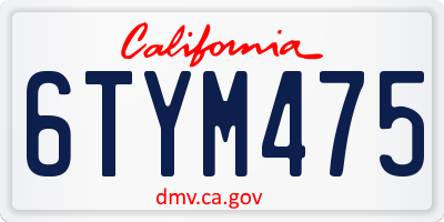 CA license plate 6TYM475