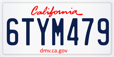 CA license plate 6TYM479