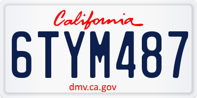 CA license plate 6TYM487